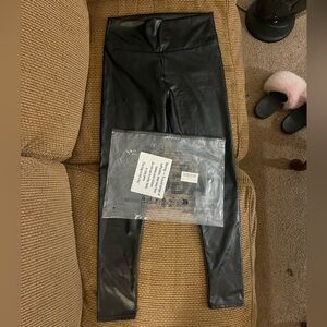 Tagoo Black Faux Leather Pants